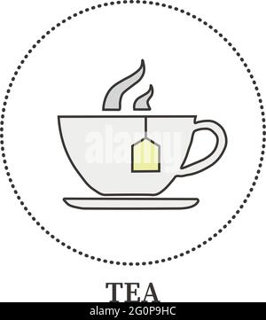 Abstract cup with tea standing on a saucer saucer - Vector illustration Stock Vector