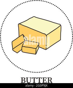 Abstract yellow butter on white background - Vector illustration Stock Vector