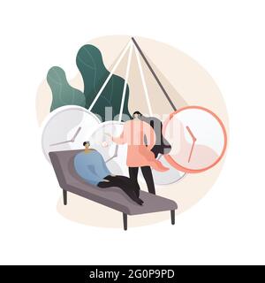 Hypnosis practice abstract concept vector illustration. Stock Vector