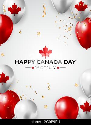Happy Canada Day Background greeting card. Vector Illustration Stock Vector