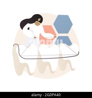 Dental tooth plate abstract concept vector illustration. Stock Vector