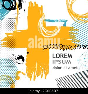 Abstract background for text. With handmade items. Vector illustration Stock Vector