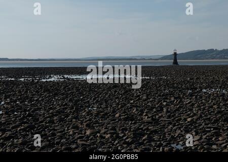 The lighthouse at Whiteford Point, The Gower, Wales, UK Stock Photo