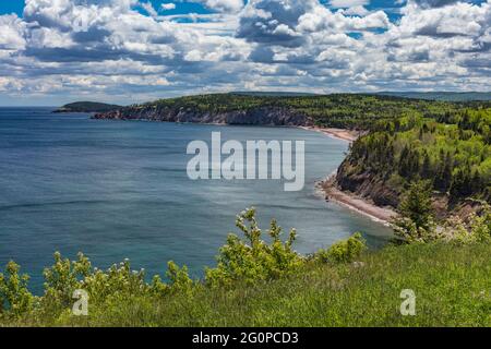 The Cabot Trail, in the Canadian Maritime province of Nova Scotia, is one of the most famous and most beautiful scenic drives in the world. Stock Photo