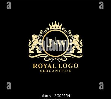 JW Letter Lion Royal Luxury Logo template in vector art for Restaurant ...