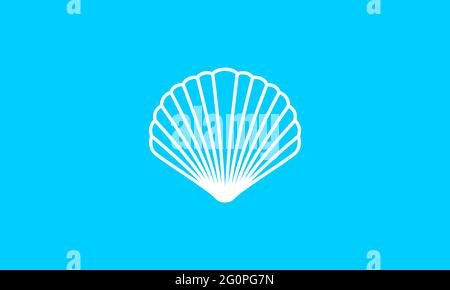 simple lines sea shell logo symbol icon vector graphic design illustration Stock Vector
