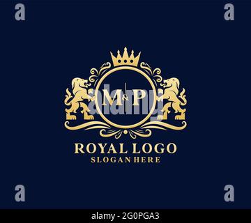 MP Letter Lion Royal Luxury Logo template in vector art for Restaurant ...