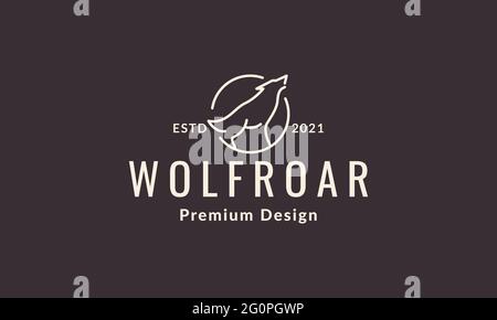 wolf roar lines logo design vector symbol illustration graphic Stock Vector