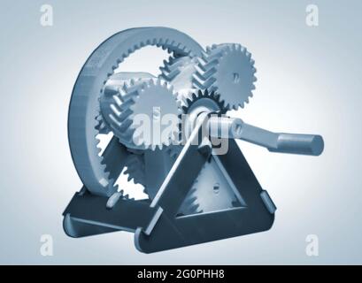 Bright colorful object printed by 3d printer. Stock Photo