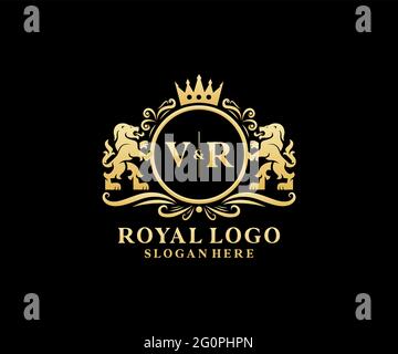 VR Letter Lion Royal Luxury Logo template in vector art for luxurious ...
