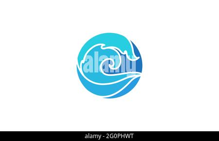 circle abstract blue art wave logo vector symbol icon design graphic illustration Stock Vector