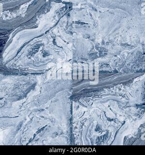 blue color cloud pattern natural liquid marble design Stock Photo