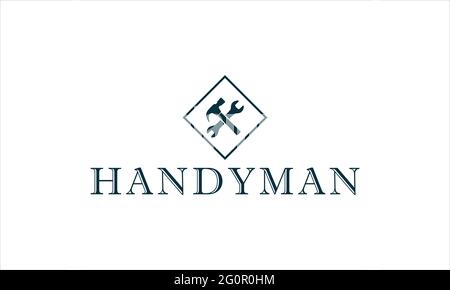Handyman labels badges Carpentry related vintage icon logo vector illustration. Stock Vector