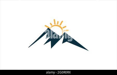 Mountain nature landscape logo and symbols icons business template  vector illustration design symbol Stock Vector