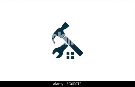 roof and  home repair icon logo design vector template illustration Stock Vector