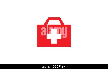 First aid Medical kit bag icon logo design vector illustration template Stock Vector