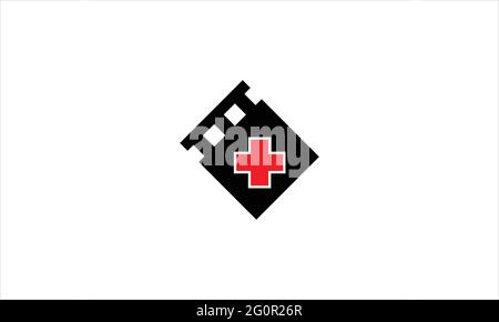 Medical Emergency cross symbol with  Film strip icon Logo design illustration Stock Vector