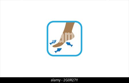 Fish Pedicure icon logo design vector illustration symbol Stock Vector