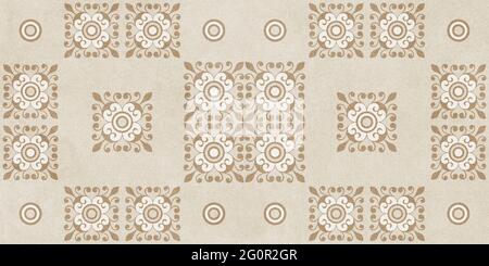 beige color surface with geometric shapes pattern for wall tiles and wallpaper use Stock Photo