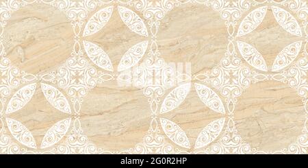 beige color surface geometric pattern use for wall tiles and wallpaper design Stock Photo