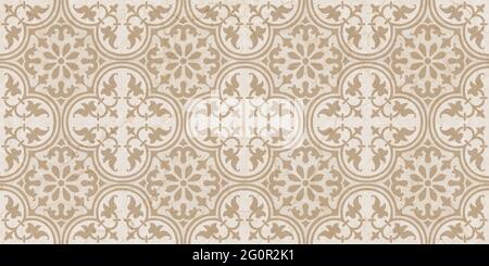 brown color geometric design pattern use for wall tiles and wallpaper use Stock Photo