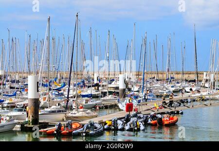 FRANCE, SEINE-MARITIME (76) NORMANDY, LE HAVRE, THE HARBOUR, MARINA Stock Photo
