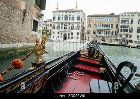 Venice during Covid19 lockdown, Italy, Europe,, gondola, Stock Photo