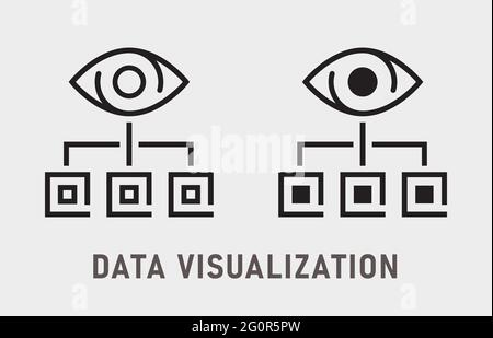 Data visualization icon. Vector illustration isolated on white. Stock Vector