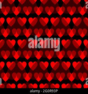 Mosaic red heart pattern. Decorative Vector texture for Valentines Day Stock Vector