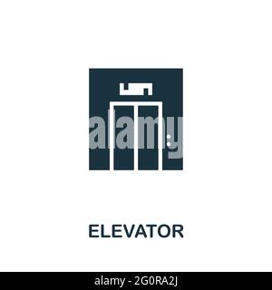 Elevator icon. Monochrome simple element from mall collection. Creative Elevator icon for web design, templates, infographics and more Stock Vector