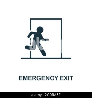 Emergency Exit icon. Monochrome simple element from mall collection. Creative Emergency Exit icon for web design, templates, infographics and more Stock Vector