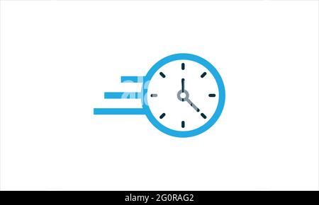 quick time icon  fast deadline, rapid line symbol logo design vector illustration Stock Vector