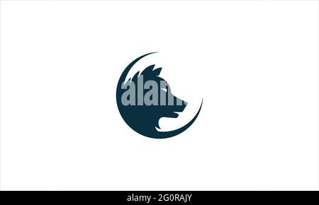 Moon Dog icon Logo design vector template illustration symbol Stock Vector