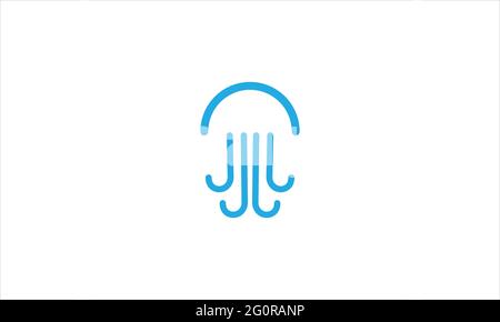 Jellyfish icon  Logo design vector template illustration symbol Stock Vector