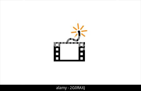 movie film and bomb icon or war film icon logo design Stock Vector