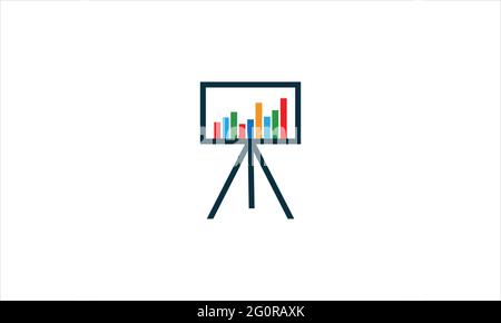Business Bar  Graph Presentation vector icon Logo design illustration Stock Vector
