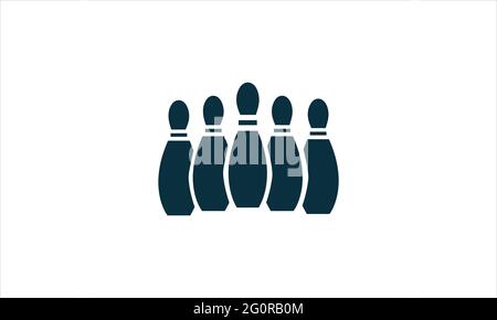 Bowling pins icon Logo design illustration template Stock Vector