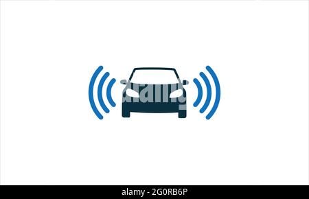 Autonomous Vehicles Icon or wifi car logo design illustration vector Stock Vector