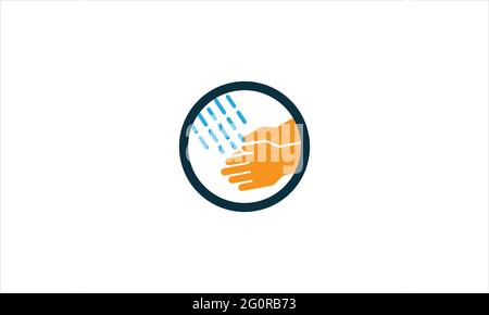 Hand washing icon logo design vector template illustration Stock Vector