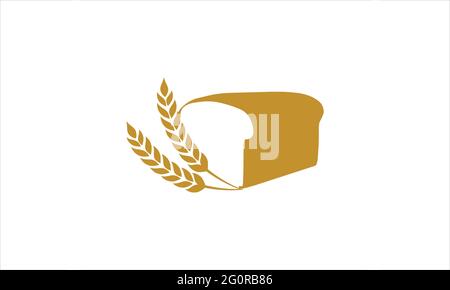 Bread with wheat crop  leaf icon logo design vector template  illustration Stock Vector