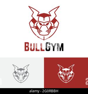 Bull Gym Strong Muscle Body Builder Game Sport Logo Stock Vector