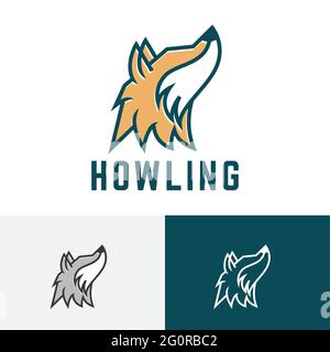 Howling Wolf Head Wild Animal Nature Wildlife Logo Stock Vector