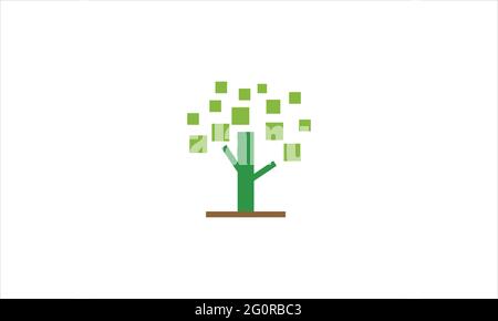 plant tree icon logo  design vector illustration symbol Stock Vector
