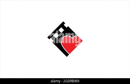 Heart inside  Filmstrip icon  Logo design illustration vector Stock Vector