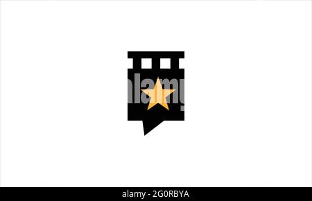 Film strip with Star icon  Logo design illustration vector template Stock Vector