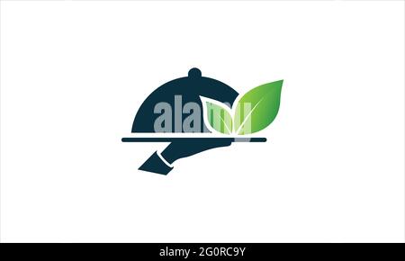 Hand with  leaf icon  Logo design vector template Stock Vector