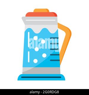 Kettle, electric tea pot flat icon vector. Kitchen small appliances sign. Household tools symbol for app, web. Cooking equipment for boiled water is s Stock Vector