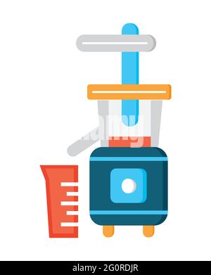 Juicer, blender flat icon vector. Kitchen small appliances line sign. Household tool, mixer symbol for app, web. Cooking equipment is shown. Stock Vector