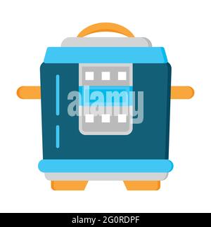 Multicooker flat icon vector. Kitchen small appliances sign. Household tools symbol for app, web. Cooking equipment, cooker are shown. Stock Vector