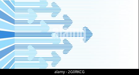 Abstract financial background with striped arrows going right. Concept of moving forward. Vector illustration. Abstract background with blue arrows. Stock Vector